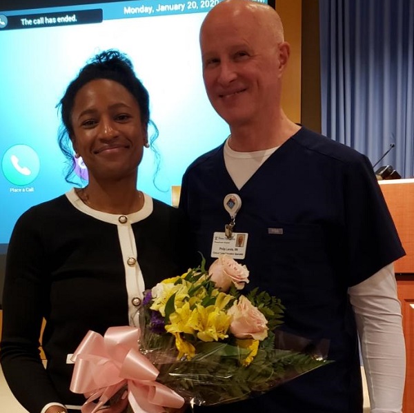 Lidyvez Sawyer, Director of Community Wellness and Strategic Partnerships and Philip Landis, DNP '08, a Drexel alumnus and member of the Macy Undergraduate Leadership Fellows National Advisory Committee